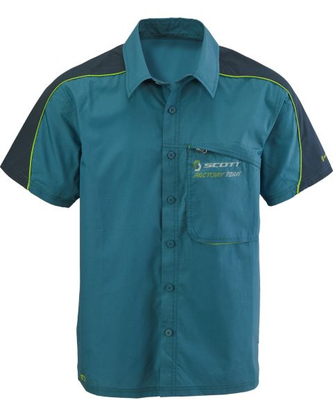 Shirt Button Scott Factory Team s/sl dark blue/lime green